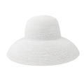 Detail of white cloche sun hat showing premium woven texture and wide brim for summer - White Wide Brim Style