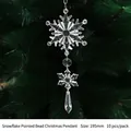 Sparkling crystal snowflake Christmas tree hanging ornament measuring 195mm in length - 195mm Snowflake Pointed Bead
