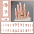 24-piece gradient nude pink almond press-on nails set with long pointed tips - Y-58 Gradient Nude Pink
