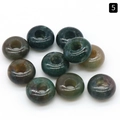 Handmade moss agate abacus beads with natural green textures for DIY jewelry making - India Agate / 5x10mm