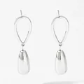 Orecchini a goccia minimalisti in stile francese in acciaio inossidabile lucido argento - Stile Argentato (PD3448)