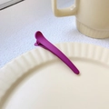 8cm matte rose red duckbill hair clip for women, sleek plastic finish on ceramic plate - Purple