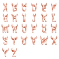 Collares con letras iniciales oro rosa A-Z juego de colgantes de alfabeto mujer - Letra A / Oro rosa