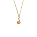 Collar de acero de titanio dorado con un colgante minimalista de emoji sonrisa láser - Dorado