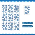 Set pegatinas copos de nieve azules, 9 hojas 20x30cm para decoración navideña - Juego de 9 Hojas de Copos de Nieve Azules (20*30cm)