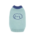 Maglione gilet per animali verde menta con motivo a cucciolo blu scuro per cani - M / Verde Grigio