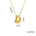 18k gold plated stainless steel balloon O-letter pendant necklace with 40+5cm chain - D Gold