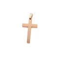 Polished rose gold stainless steel cross pendant necklace displayed on a white background - 45*26*3.0mm / Rose Gold Cross Shape