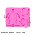 Pink silicone turtle mold for DIY resin crafts with detailed size measurement display - 1# Turtle (Pink)