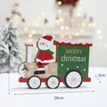 Décoration de train de Noël en bois avec bonhomme de neige et signe Joyeux Noël - Bonhomme de Neige