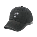 Gewaschene schwarze Baseballkappe mit weißer Kokosnussbaum-Stickerei aus einem 45-Grad-Winkel - 58cm / Schwarz