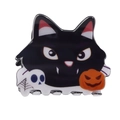 Pince à cheveux Halloween chat noir avec motifs crâne et citrouille pour femme - Chat