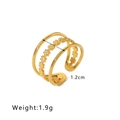 Three-layer 18k gold plated stainless steel ring with hollow flower pattern and open design - Triple Layer Hollow Clover Style (HF-J1403)