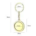 Custom gold rotating metal keychain with circular pendant and dimensional size marking - Rotating Round X-281 / Gold
