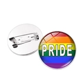 Insigne en métal arc-en-ciel LGBT Pride avec texte blanc et fermoir à épingle au dos - Logo Texte Pride (Style 21)