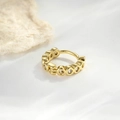 Light luxury gold-finish hoop earring featuring micro-set zircon heart and diamond shapes - Circle Pave Style (A862-3#)