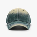 Vintage washed baseball cap in distressed yellow-green gradient with contrast stitching - Adjustable / Green