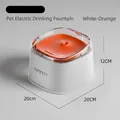 Automatischer Kimpets Katzenbrunnen aus Keramik in Weiß und Orange 20x12cm - Elektrischer Wasserspender (Kabelgebunden) / Orange und Weiß
