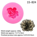 Moule silicone 3D marguerite pour résine avec plateau floral rose de 7,1cm de large - Style Pivoine 15-824 / Rose