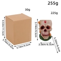 Halloween skull resin craft with red rose and moss detail including box dimensions - Mushroom Style