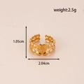 Golden double-layer stainless steel heart ring with for best engraving and open fit - MN428-For Best Heart