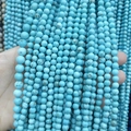 Natürliche blaue Türkis-Rundperlen mit braunen Adern für DIY-Schmuckherstellung - Natürliches Hellblaues Türkis A261 / 4mm (ca. 88 Perlen)
