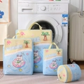 Set of four mesh laundry bags with summer prints and yellow handles for washing machines - Small 20*30*8cm / 100g Swimming Dog Fine Mesh Handheld