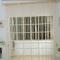 Elegant beige heart pattern string curtain for room doorway and window partition decoration - 1m Width * 2m Height / Champagne