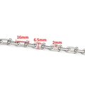 Detailed size specifications of silver stainless steel U-link chain for jewelry making - Horseshoe Chain 6.5mm