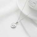 Silver stainless steel necklace with a hollow lotus pendant on an O-chain - Flower / Silver