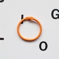 Single orange painted metal loose-leaf ring for DIY keychains and binding - Orange