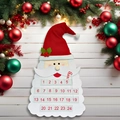Felt Santa Claus Christmas countdown calendar with 24 pockets on white wood background - Santa Claus
