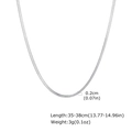 Silver stainless steel snake bone chain necklace measuring 0.2cm wide and 35-38cm long - Necklace / Steel