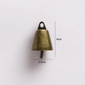 Campanella di Natale vintage in bronzo altezza 4cm diametro 2,5cm con finitura rustica - Campana Conica Vintage