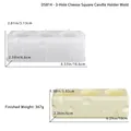 Detailed view of 3-hole cheese silicone mold and finished holder with precise dimensions - 3-Hole Cheese Rectangular Mold