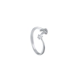 Adjustable silver letter ring with sparkling white cubic zirconia stones in minimalist style - Letter R
