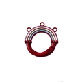 Red rainbow spring ring buckle with three hanging loops for DIY keychain accessories - Red