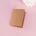 Brown kraft paper folding card for jewelry packaging on pink background with white flowers - Kraft Folded Card / Small