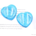 Blue heart-shaped turquoise stone worry stones with natural black vein textures - Synthetic Blue Turquoise