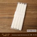 Set of 4 white unscented taper candles 25cm height for vintage candle holders - White Long