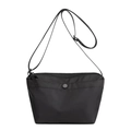 Minimalist black lightweight crossbody dumpling bag with adjustable shoulder strap - Black