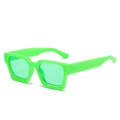 Occhiali da sole squadrati verde neon con montatura spessa in plastica e stile retrò - Regolare / Montatura Verde Brillante Profondo Lenti Verdi