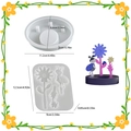 Set stampi in silicone per creazioni pasquali in resina con coccinelle e fiori fai da te - Stile F Inserto Floreale + Base Rotonda