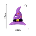 Detail view of purple resin wizard hat DIY charm with stars and precise dimensions - Purple Witch Hat