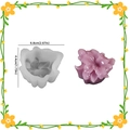 Stampo in silicone a forma di peonia viola per candele fai-da-te, diametro 6,8 cm e spessore 4,4 cm - Fiore di Silicone 00211 / Bianco Traslucido