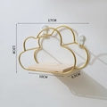 Nordic gold cloud floating shelf with wooden base and dimensions in 17x12 cm size - 17x12x9.5cm / Small Cloud Shelf - Gold