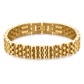 Pulsera de acero inoxidable dorado con eslabones de estilo Jubilee para hombres modernos - Dorado