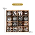 Set di 36 palline di Natale argento e marroni in una scatola quadrata di 24 cm - Palline Argento 36 Pezzi