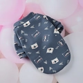 Navy blue warm fleece pet sweater with cute cartoon bear and Christmas tree patterns - Blue Bear