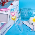 Kids heart headband with colorful quicksand glitter in transparent heart design - Blue Pink Yellow